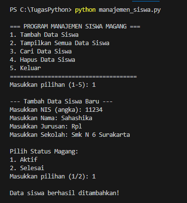 TUTORIAL MEMBUAT SISTEM PENILAIAN KINERJA SISWA MAGANG MENGGUNAKAN PYTHON