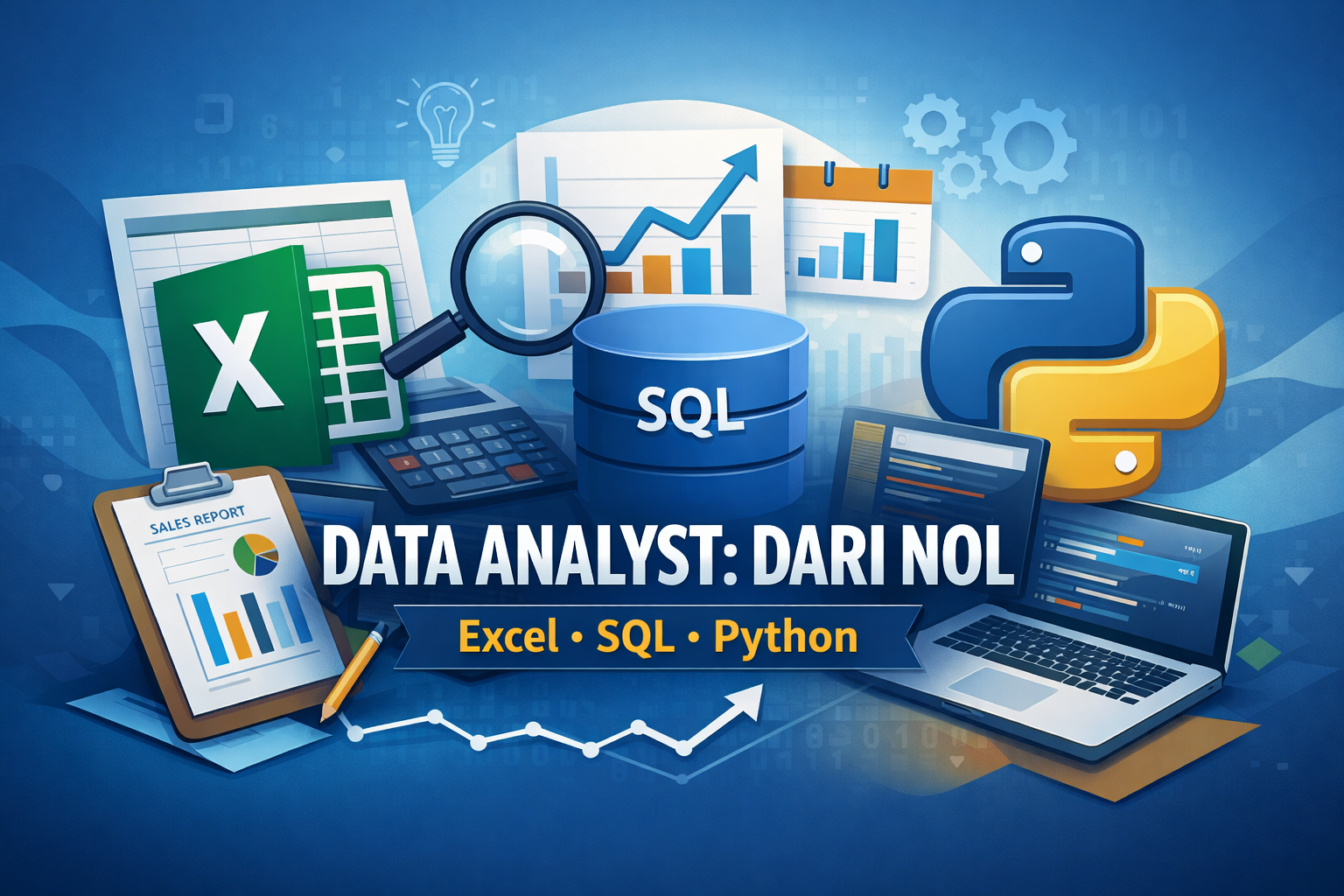 Data Analyst dari Nol: Panduan Lengkap Belajar Analisis Data dengan Excel, SQL, dan Python (Studi Kasus Penjualan)