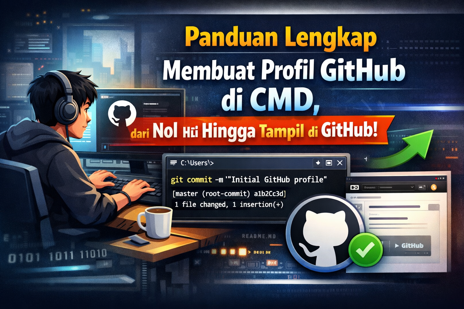 Panduan Lengkap Membuat GitHub Profile Profesional Menggunakan CMD untuk Website Developer Pemula