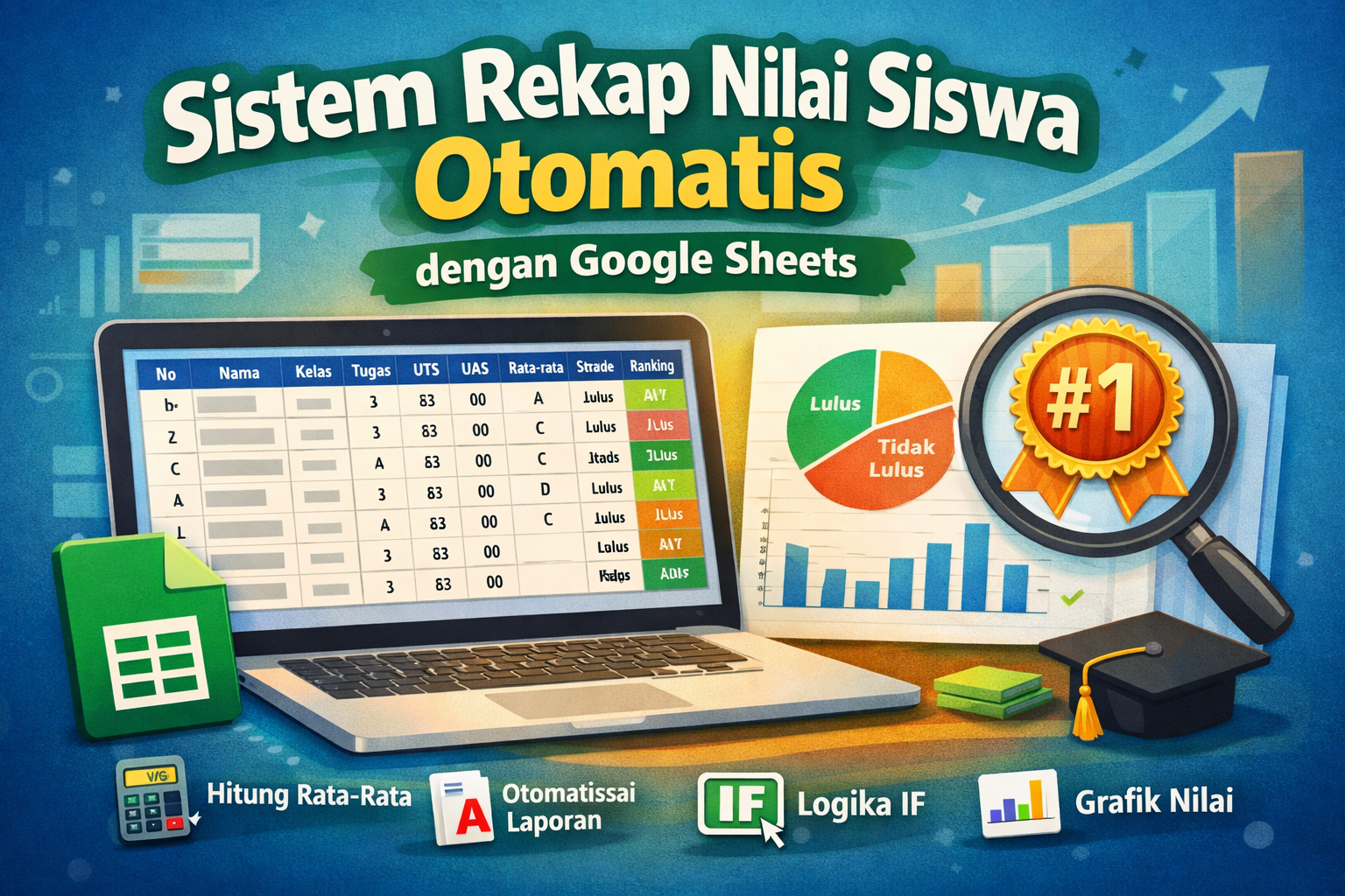 Project Spreadsheet: Sistem Rekap Nilai & Ranking Siswa Otomatis (Google Sheets)