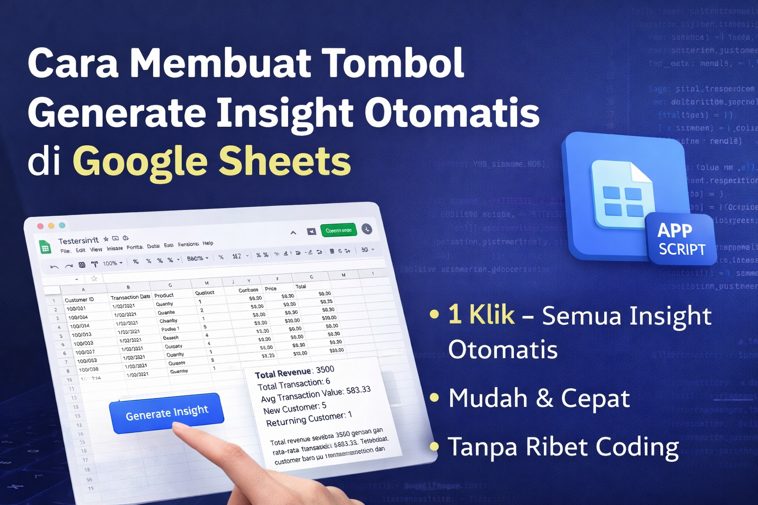 Cara Membuat Tombol Generate Insight Otomatis di Google Sheets untuk Analisis Data