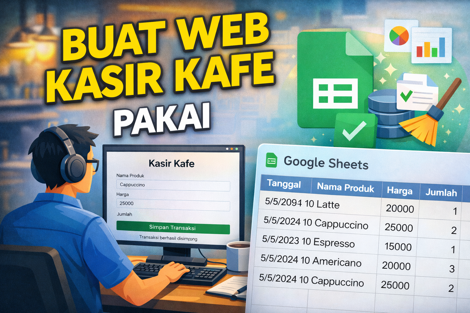 Praktik Lengkap Membuat Web Kasir Kafe Menggunakan Google Apps Script